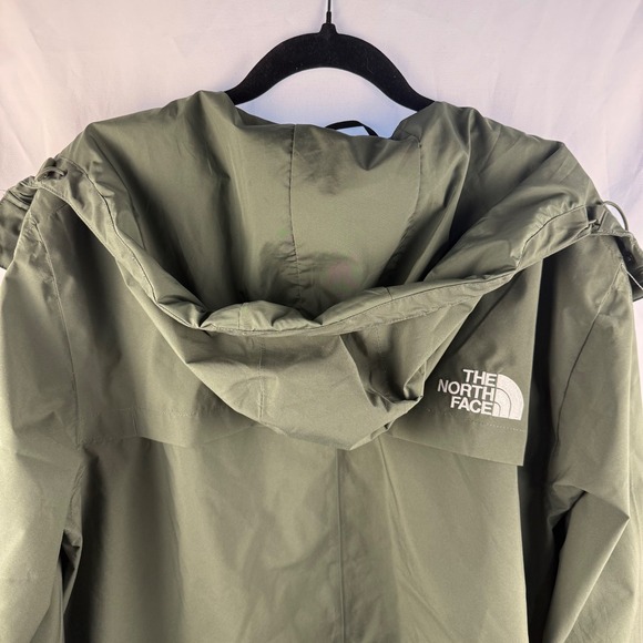 The North Face Men's Long Green Rain Jacket Large Hooded Gorpcore Lightweight - Picture 8 of 11